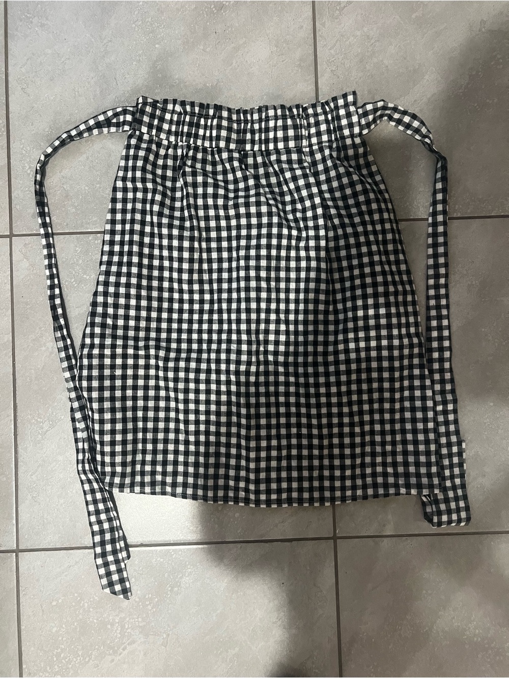 SHEIN Black and White Gingham Midi Skirt